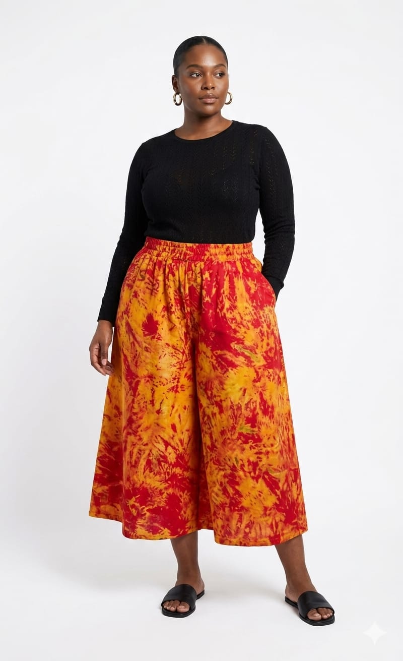 Kween Luxe Sunset Batik Palazzo Pants