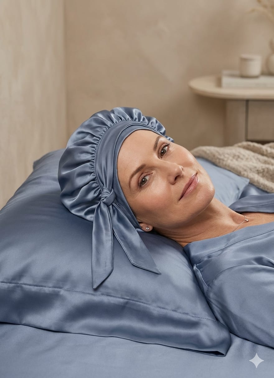 Serenity Blue Satin Sleep Set