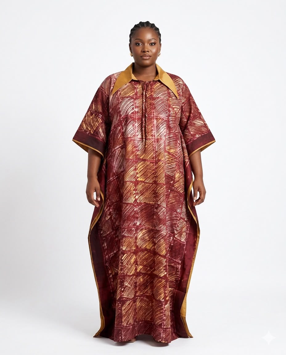 Burgundy Heritage Kaftan